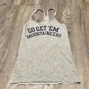 Like New
Title: PINK WV Mountaineers Racerback Tank Shirt Women’s Small Grey